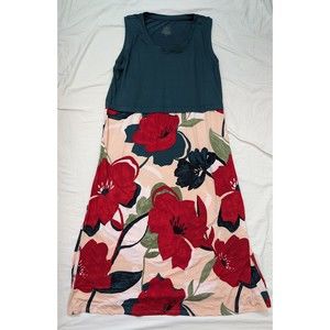 2. CUDDL DUDS Knit Tank Dress Floral Pockets Sz PXL